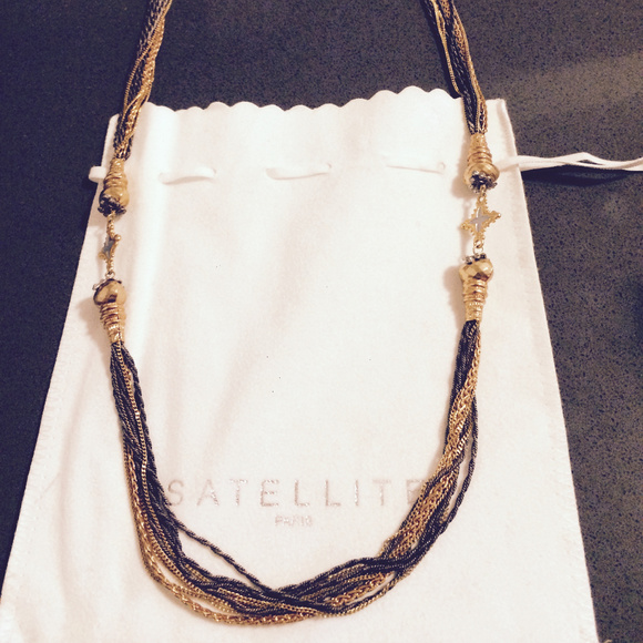 Satellite Paris 14" Necklace: Gold, Silver, Gunmet - Picture 1 of 5